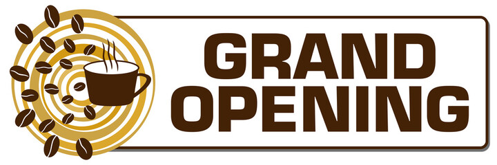 Grand Opening Coffee Beans Cup Circular Box Horizontal 