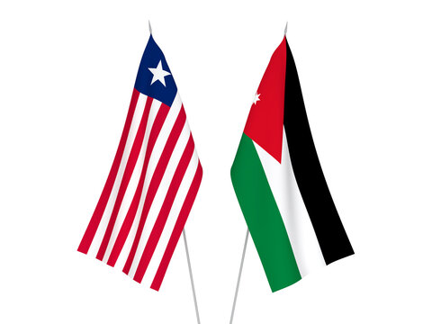 Hashemite Kingdom of Jordan and Liberia flags