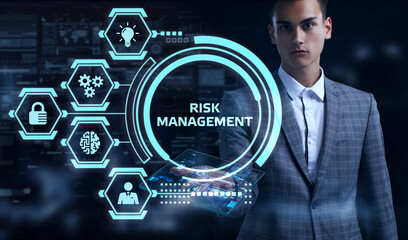 Risk Management and Assessment for Business Investment Concept. Business, Technology, Internet and...