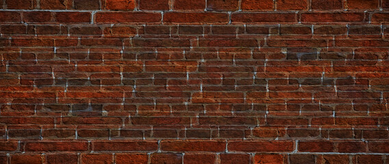 Fototapeta na wymiar old brick wall red, vintage background panorama abstract stone