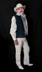  The cowboy with mustache in a white hat