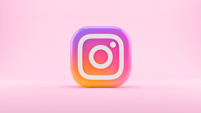 Valencia, Spain - March, 2021: Isolated Instagram logo camera icon, gradient colorful symbol for smartphones. Free social media app for sharing photos and videos with other people of the network