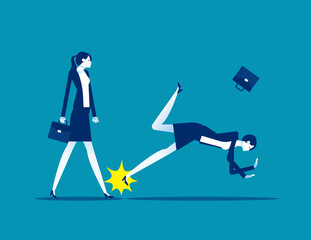 Causing the companion to fall to the ground. Stretched leg partner