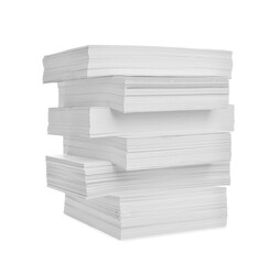 Stack of paper sheets isolated on white