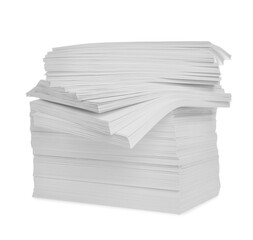 Stack of paper sheets isolated on white