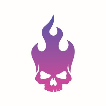 Fire Skull Logo Design Template