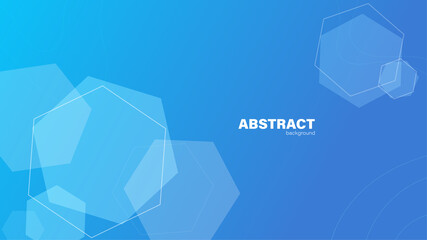 Abstract blue background and hexagon, background with copy space for design, vector.