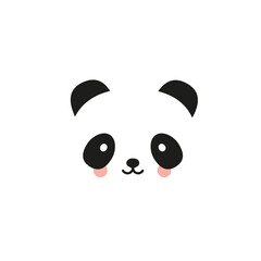 Panda flat icon. Bear panda logo. Black and white.Vector illustration, flat design © frikota