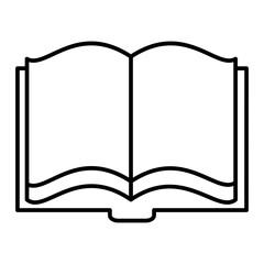 Vector Open Book Outline Icon Design