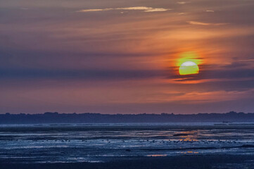 Coucher de soleil - Baie Mont St Michel
