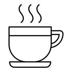 Vector Tea Cup Outline Icon Design