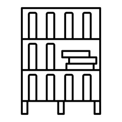 Vector Book Shelves Outline Icon Design