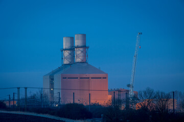 Power station just before sun rise.