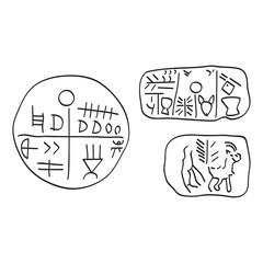vector icon with The Tartaria tablets Neolithic amulet  for your project