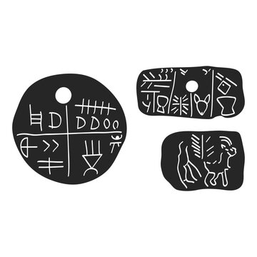 vector icon with The Tartaria tablets Neolithic amulet  for your project