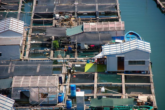 Village houses of fishermen in the South China Sea. Hainan. China.