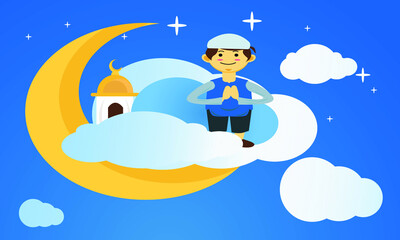 Ramadan Islamic cute character backgrounds