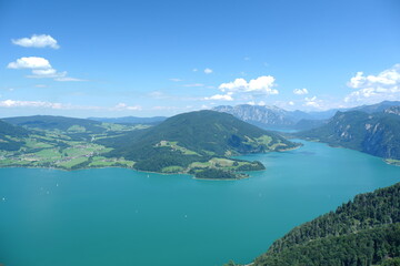 Mondsee shot from the Drachenwand via Ferrata