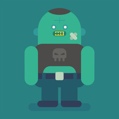 Big and fat zombie character. Vector character