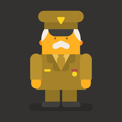 Old man general military. Vector character