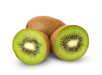 Kiwi fruit isolated on white background.