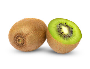 Kiwi fruit isolated on white background.