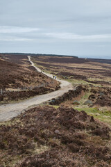 The Houndkirk Road running across Houndkirk Moor, Peak District, UK