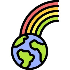 Earth with Rainbow icon, Earth Day related vector