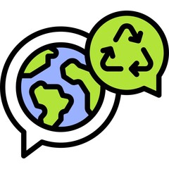 Discussion on Recycling icon, Earth Day related vector