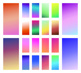 Abstract colorful vector blurred gradient backgrounds. Holographic template for your cover and design