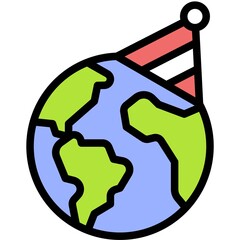Earth with Party hat icon, Earth Day related vector