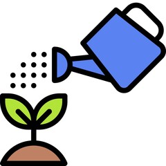 Watering plant icon, Earth Day related vector