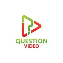 Video play question logo template design