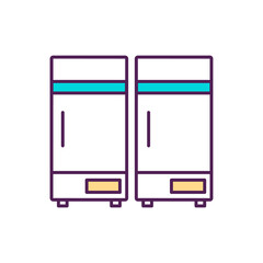 Ultra-cold storage temperature RGB color icon. Deep-freeze warehouses. Medications storing. Keeping low refrigerator temperature. Appropriate conditions for vaccines. Isolated vector illustration