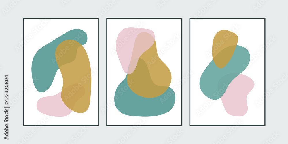 Aufkleber abstract blotch shape. liquid shape elements. set of modern graphic elements. fluid dynamical colore