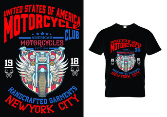T-Shirt Design United States Of America Motorcycle
