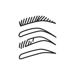 Eyebrow types color line icon. Pictogram for web page, mobile app, promo.