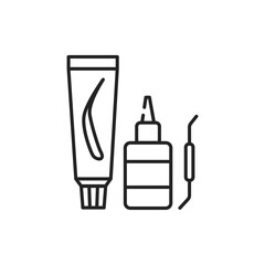 Cream paint for eyebrows, eyelashes color line icon. Pictogram for web page, mobile app, promo.