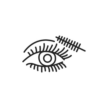 recommend clip art: Dye eyelashes color line icon. Pictogram for web page, mobile app, promo.