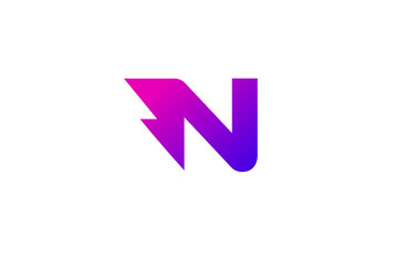 initial N logo design vector