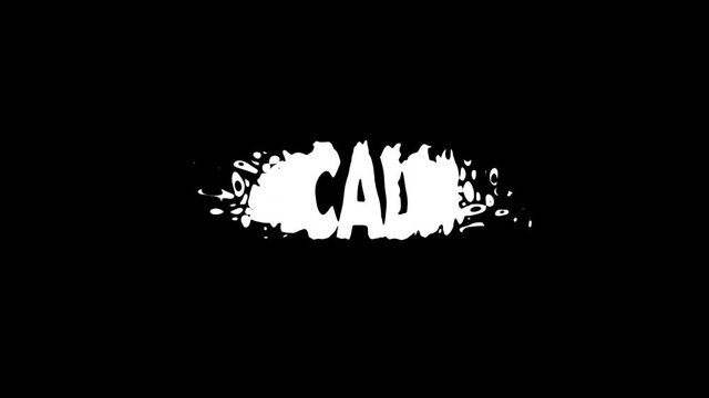 Aguascalientes. Animated letters. Motion inscription. White letters from drops, liquid. Cartoon style. Transparent Alpha channel. Mexican Aguascalientes for social media, advertising, 4K video.