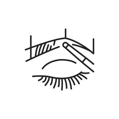 Eyebrow shape color line icon. Pictogram for web page, mobile app, promo.