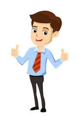 Business executive thumbs up