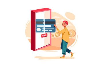 Connect Banking Card for online payment Illustration