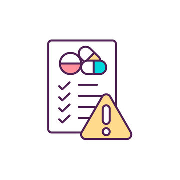 Antibiotics Misuse RGB Color Icon. Drugs Overuse. Self-medication. Drug Development. Antibiotic Resistance Health Risk. Adverse Drug Reactions. Bacterial Resistance. Isolated Vector Illustration