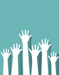 Diversity hands vector background