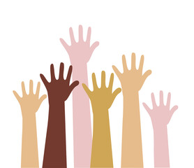 Obraz premium Diversity hands vector illustration