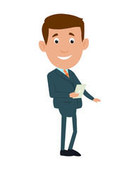 Young business man illustration standing