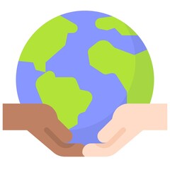 Hands holding Earth icon, Earth Day related vector