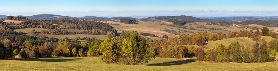Fototapeta na wymiar autumn view from bohemian and moravian highland